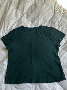 Old Navy Women's Forest Green Short Sleeve Ribbed Tee